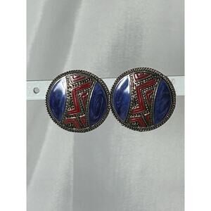 Vintage Edgar Berebi Enamel Painted Post Earrings